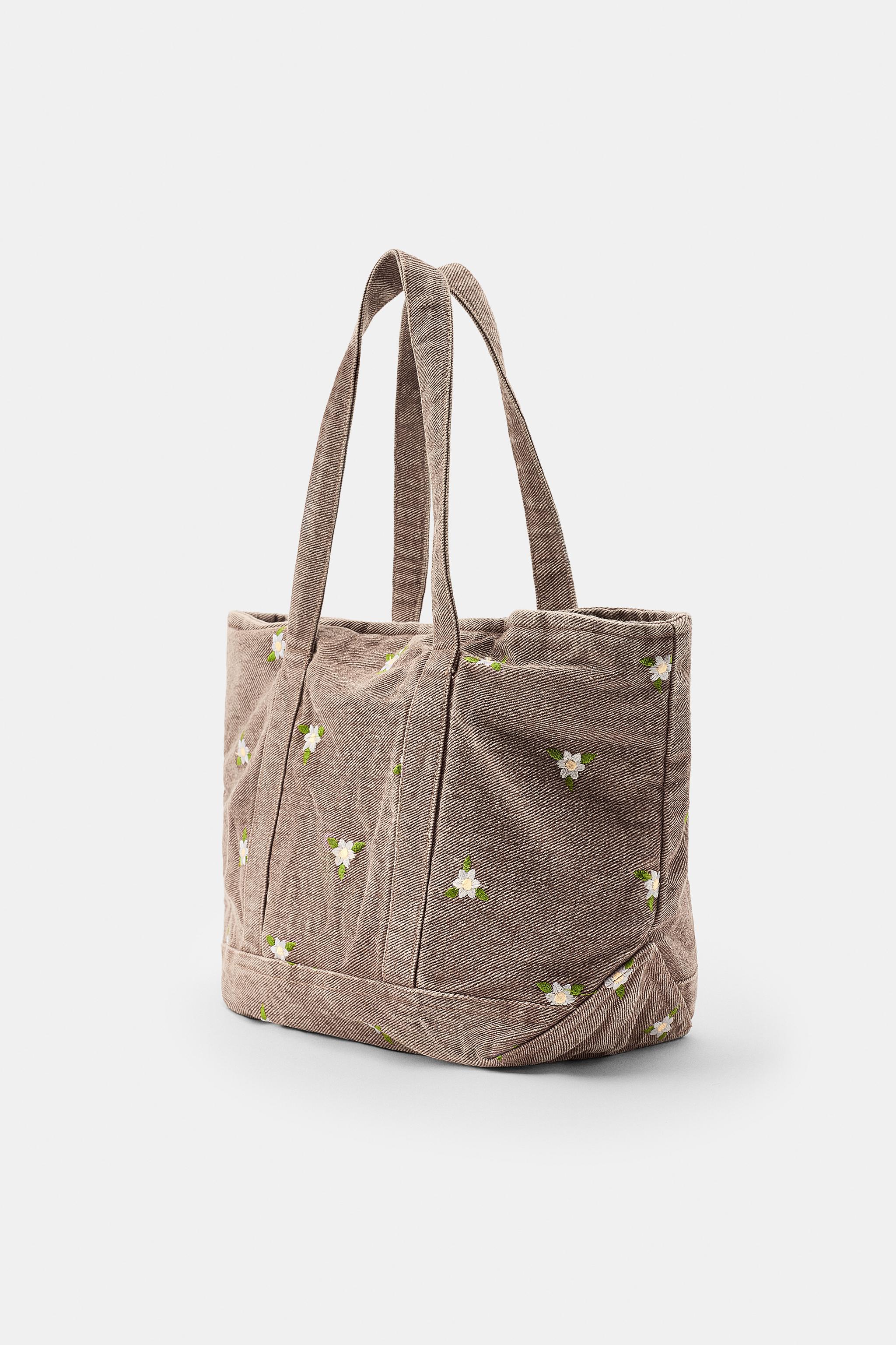 MINI EMBROIDERED FLORAL DENIM BAG
